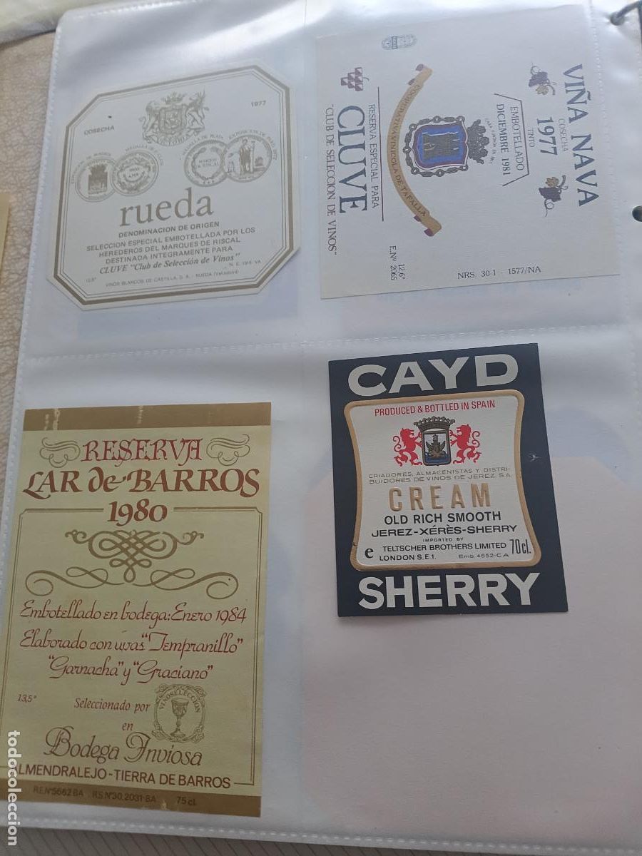 Etiquetas antiguas: 4 etiquetas de vino y sherry - Foto 1