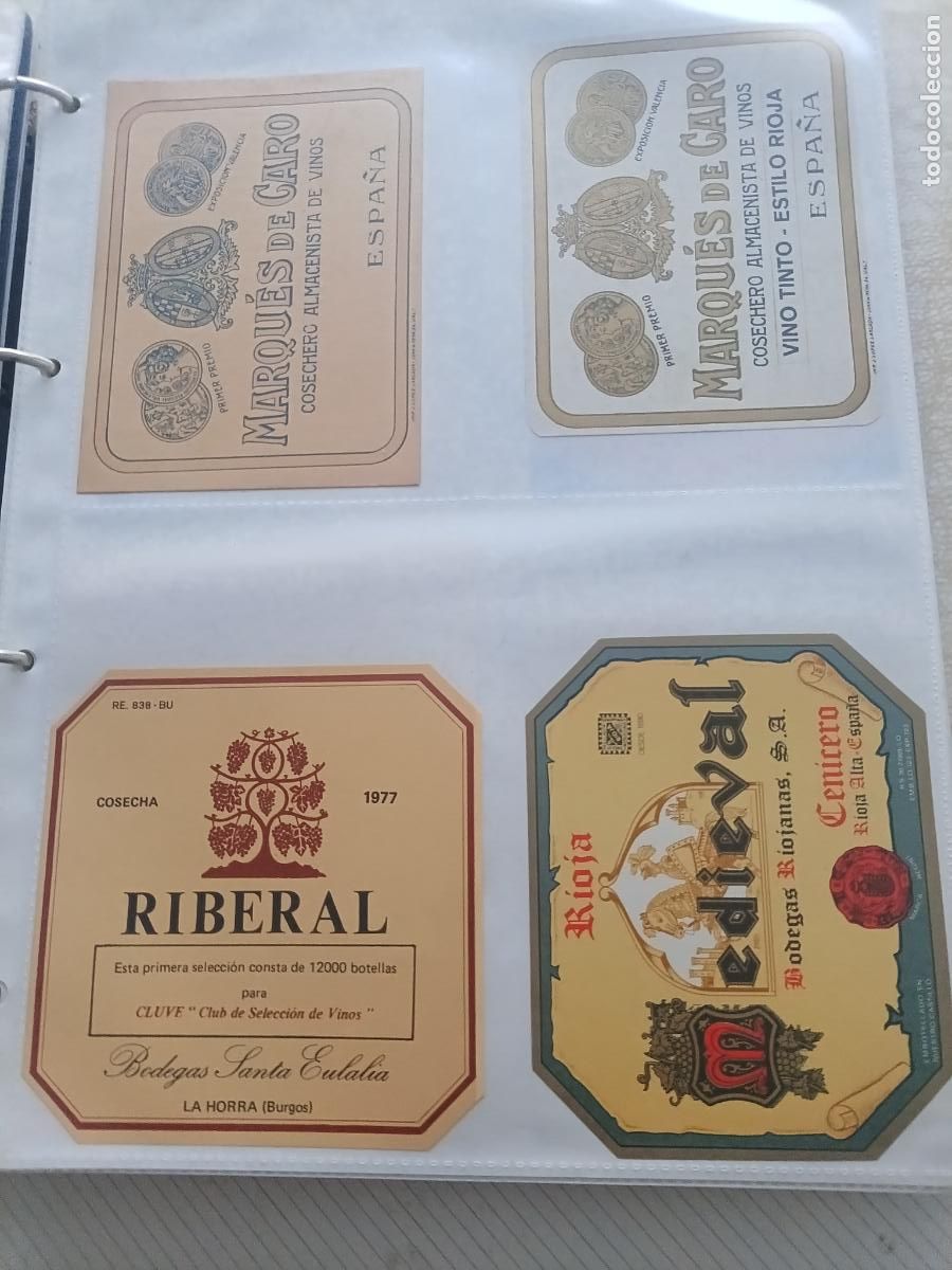 Old Labels: 4 etiquetas de vino, Marqu&eacute;s de Caro, Cenicero, La Horra