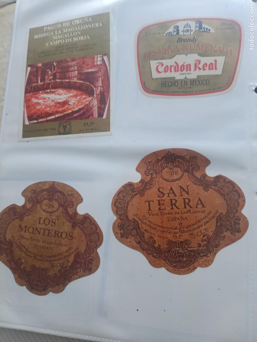 Old Labels: 4 etiquetas de vino, Cord&oacute;n Real hecho en M&eacute;xico, campo de Borja