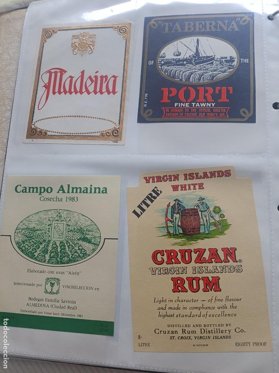 Etiquetas antiguas: 4 etiquetas de vino y licor - Foto 1