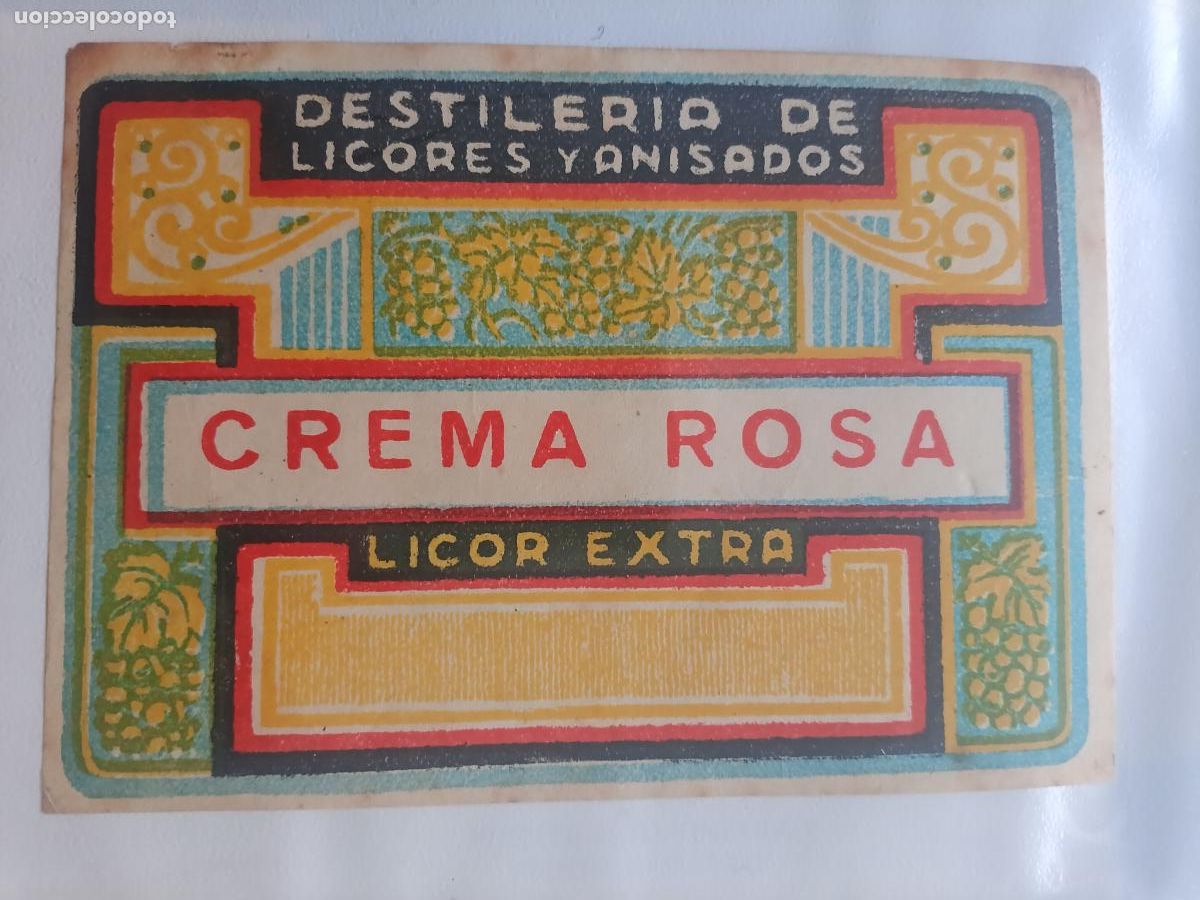 Etiquetas antiguas: ETIQUETA ANTIGUA DE CREMA ROSA