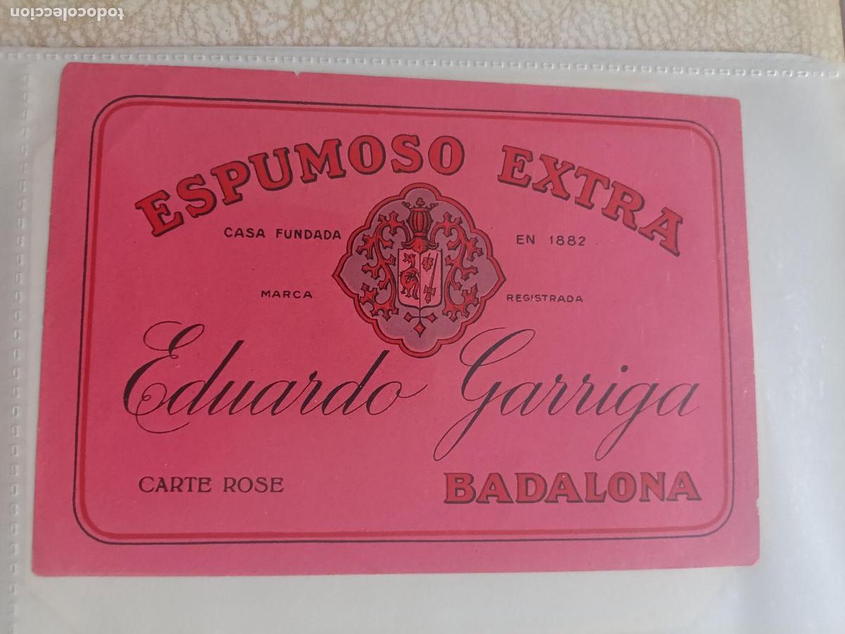 Etiquetas antiguas: ETIQUETA EDUARDO GARRIGA, BADALONA