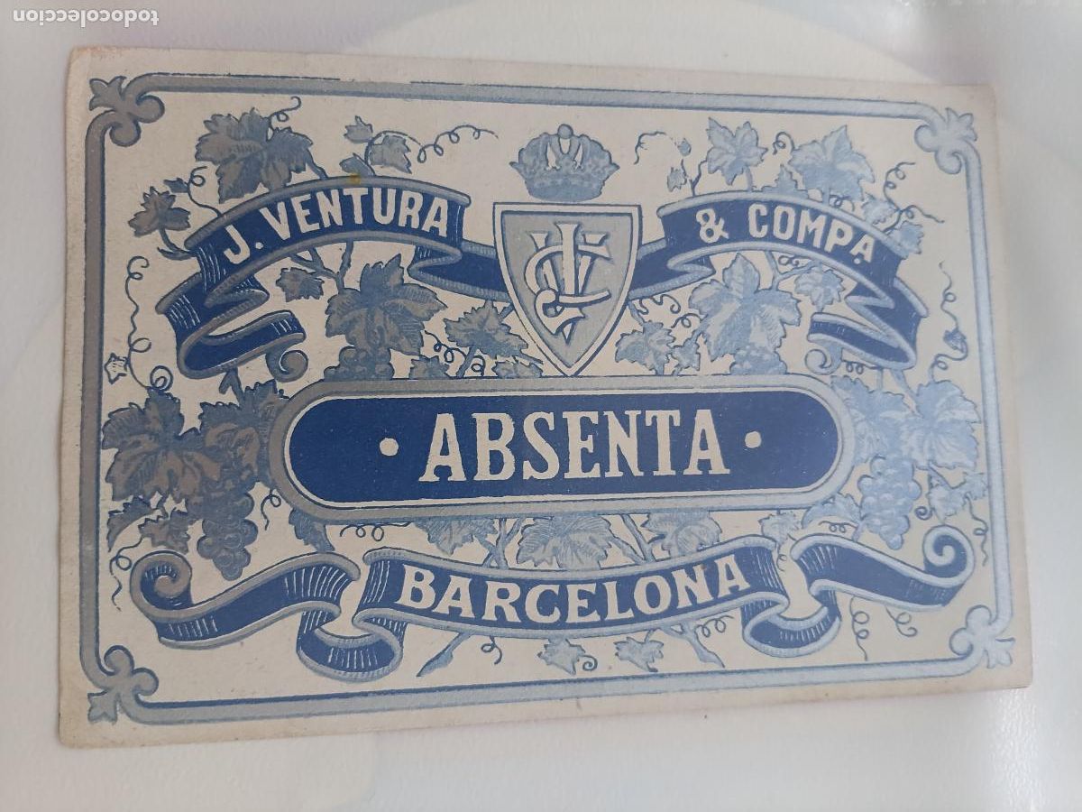 Etiquetas antiguas: ETIQUETA ABSENTA -J. VENTURA - BARCELONA