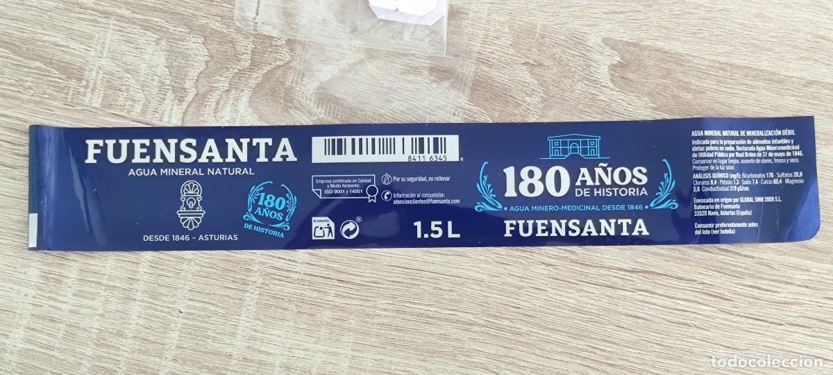 Etiquetas antiguas: ETIQUETA AGUA - FUENSANTA 180 A&Ntilde;OS - NAVA ASTURIAS