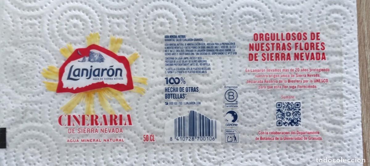 Etiquetas antiguas: ETIQUETA AGUA - LANJARON CINERARIA - GRANADA
