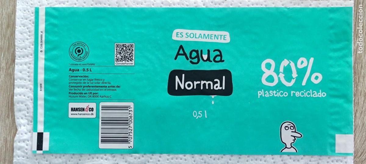 Etiquetas antiguas: ETIQUETA AGUA - HANSEN & CO - DINAMARCA ESPA&Ntilde;A