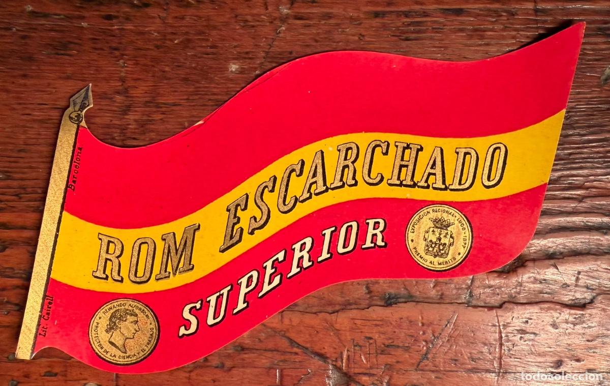 Etiquetas antiguas: ETIQUETA ROM ESCARCHADO SUPERIOR. SIN UTILIZAR