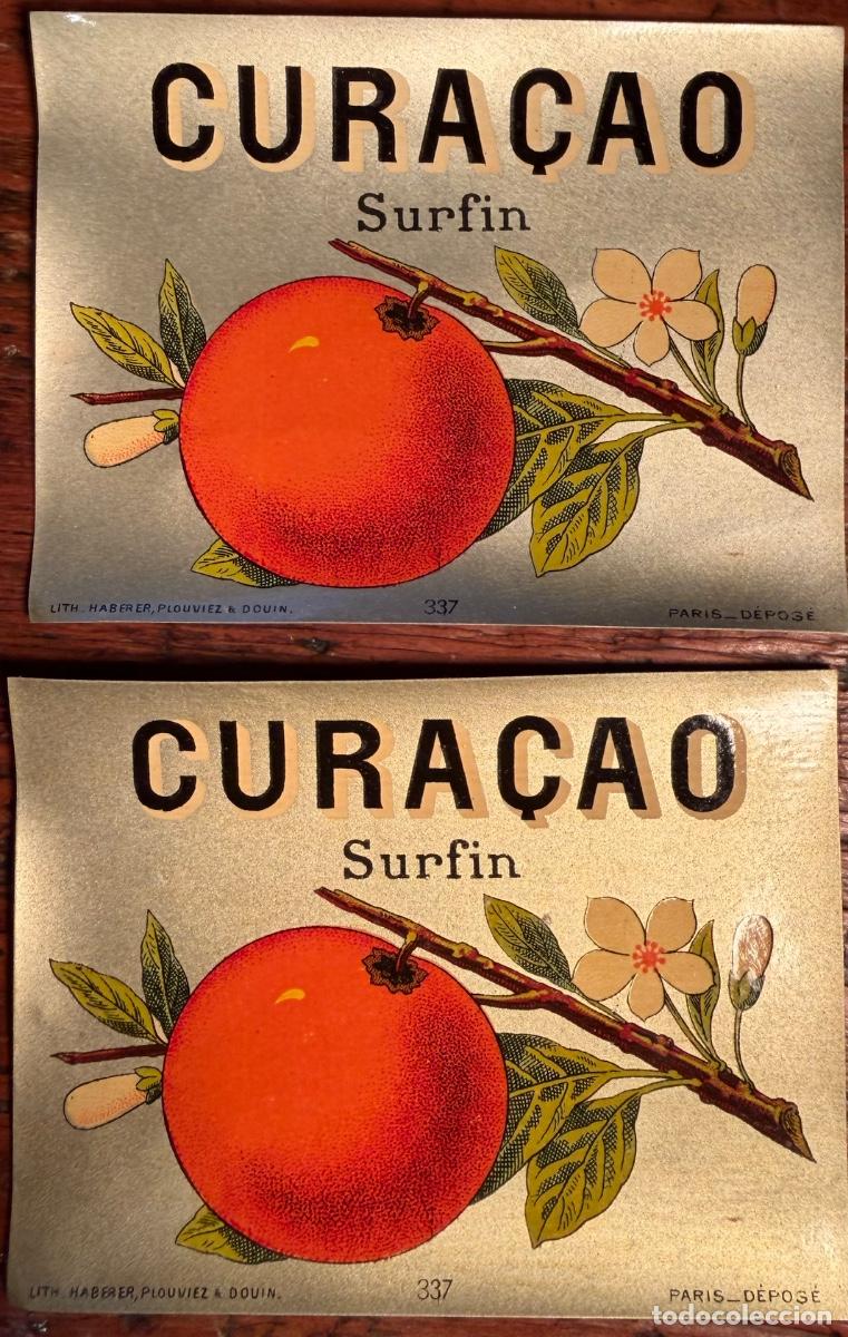 Etiquetas antiguas: CONJUNTO 2 ETIQUETAS CURA&Ccedil;AO SURFIN. SIN UTILIZAR
