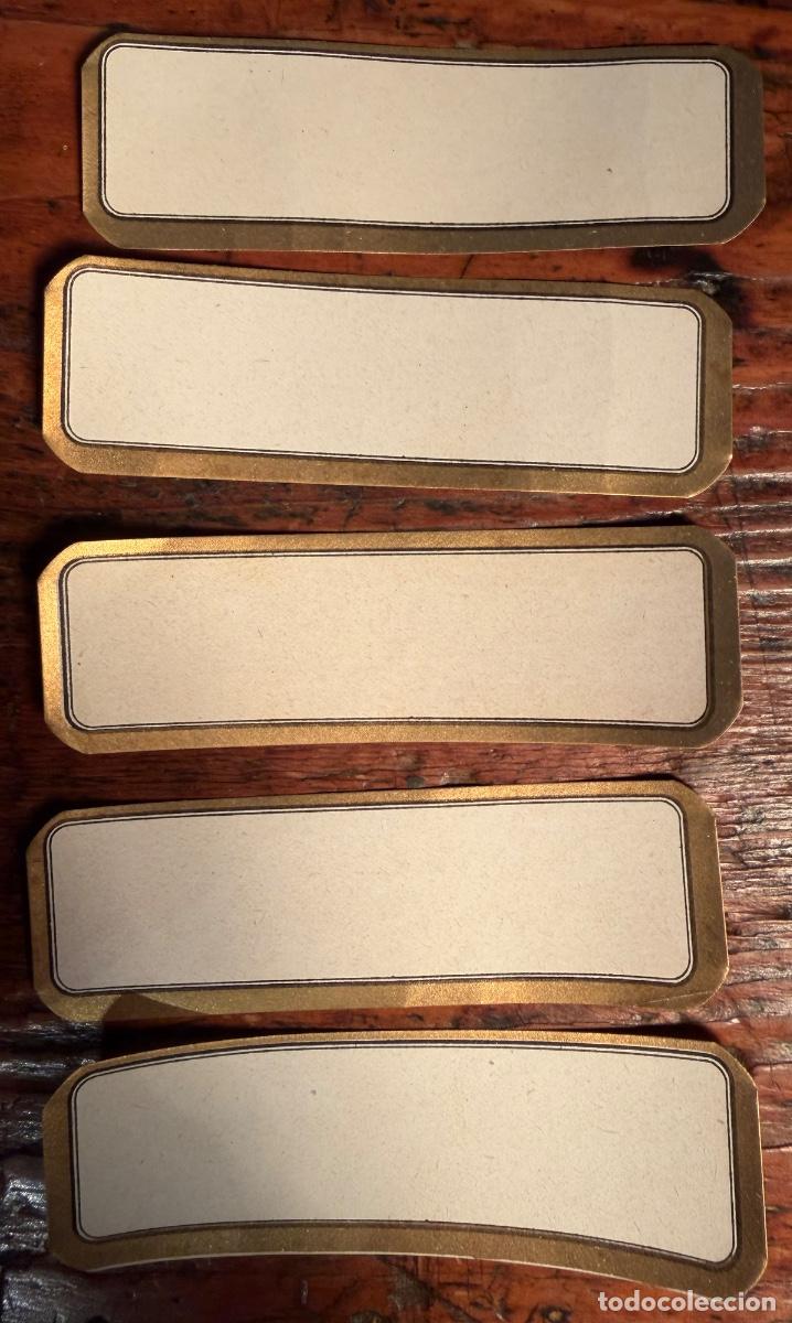 Etiquetas antiguas: CONJUNTO 5 ETIQUETAS EN BLANCO. SIN UTILIZAR