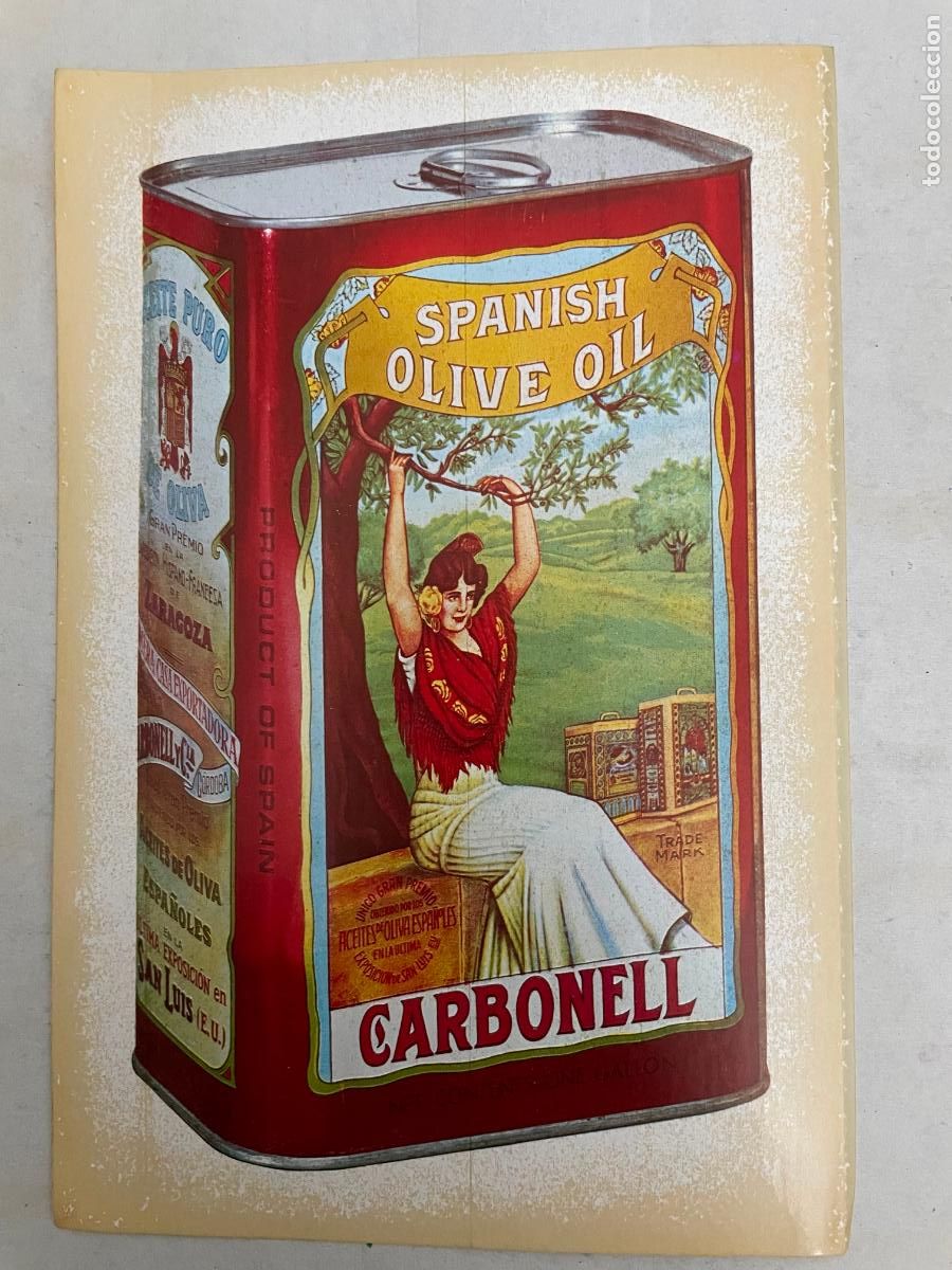 Etiquetas antiguas: Etiqueta adhesiva de Aceites Carbonell de principio del a&ntilde;o 1970