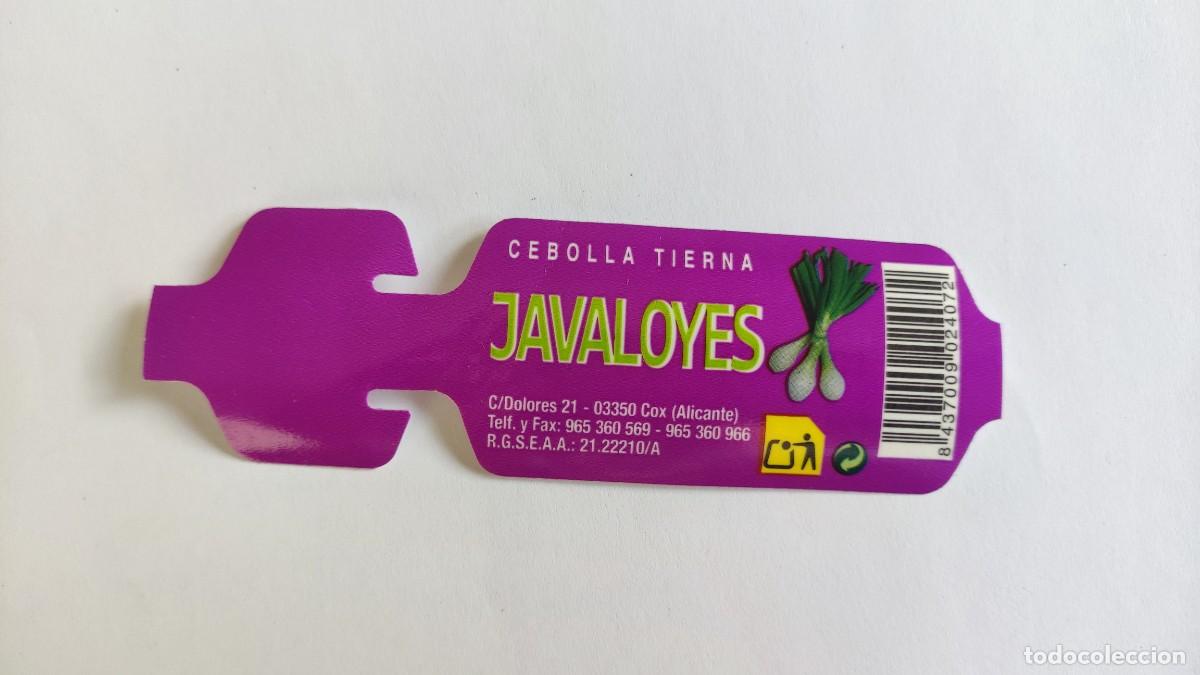 Etiquetas antiguas: ETIQUETA BOLSA MALLA - CEBOLLA - JAVALOYES COX ALICANTE