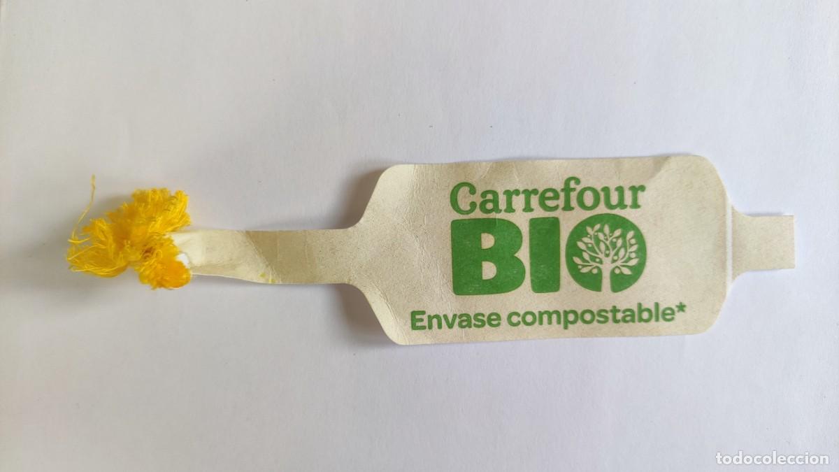 Etiquetas antiguas: ETIQUETA BOLSA MALLA - LIMON - CARREFOUR BIO / LA PAZ FRESH - FORTUNA MURCIA