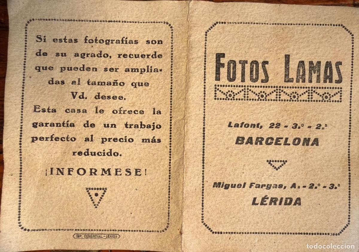 Etiquetas antiguas: ESTUCHE FOTOS CARTON PUBLICITARIO, FOTOS LAMAS, BARCELONA Y LERIDA.