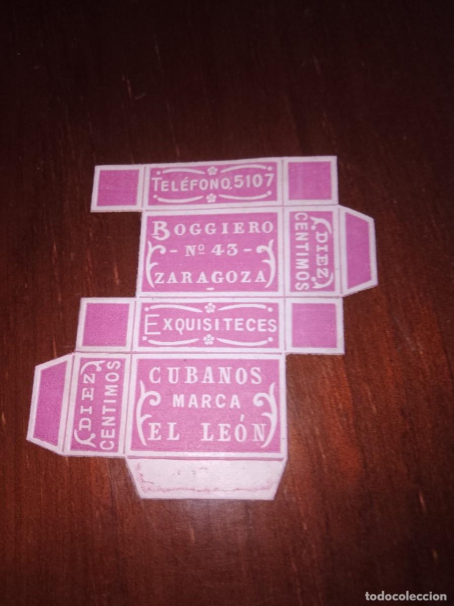 &Eacute;tiquettes anciennes: Cajita a&ntilde;os 20,30 cubanos el le&oacute;n Zaragoza de una vieja imprenta