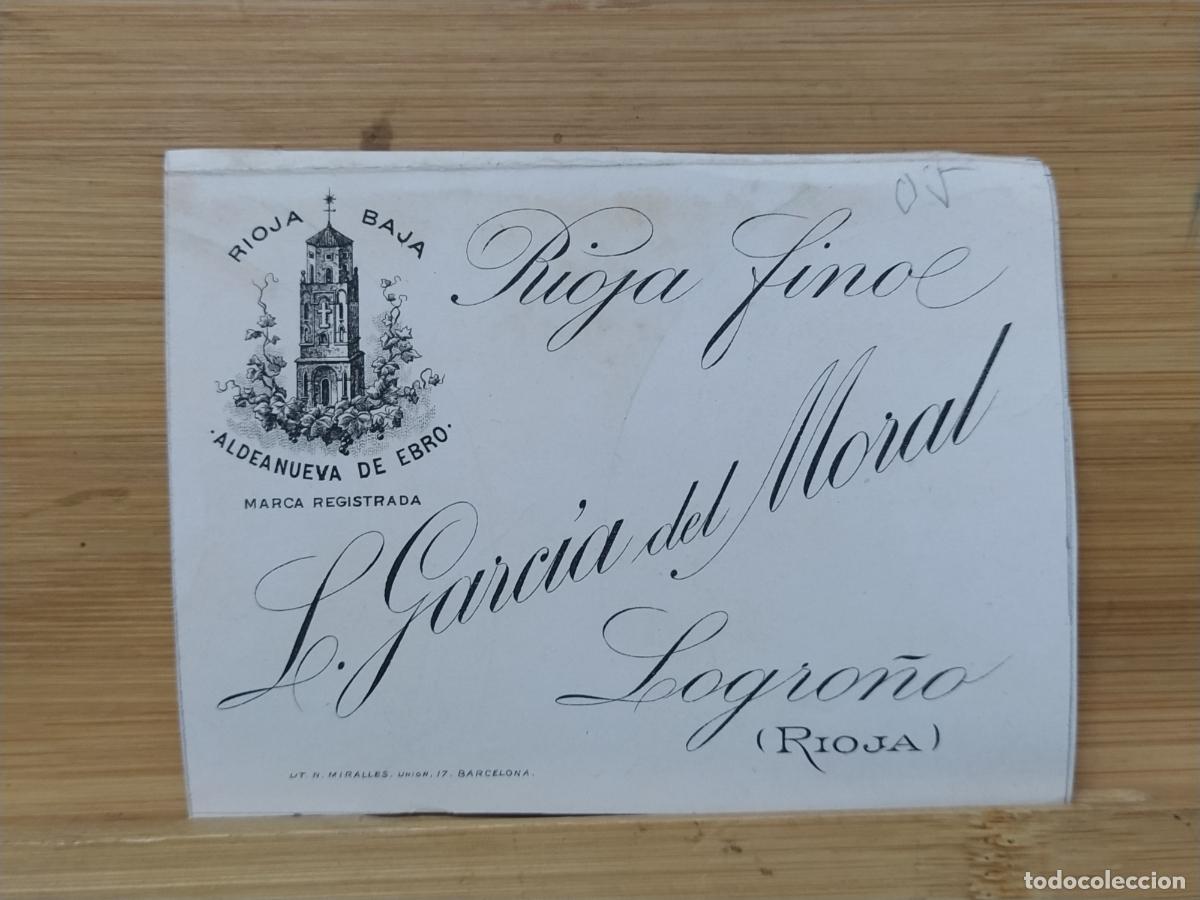Etiquetas antiguas: LOGRO&Ntilde;O - GARCIA DEL MORAL - RIOJA FINO - ETIQUETA ANTIGUA - 5