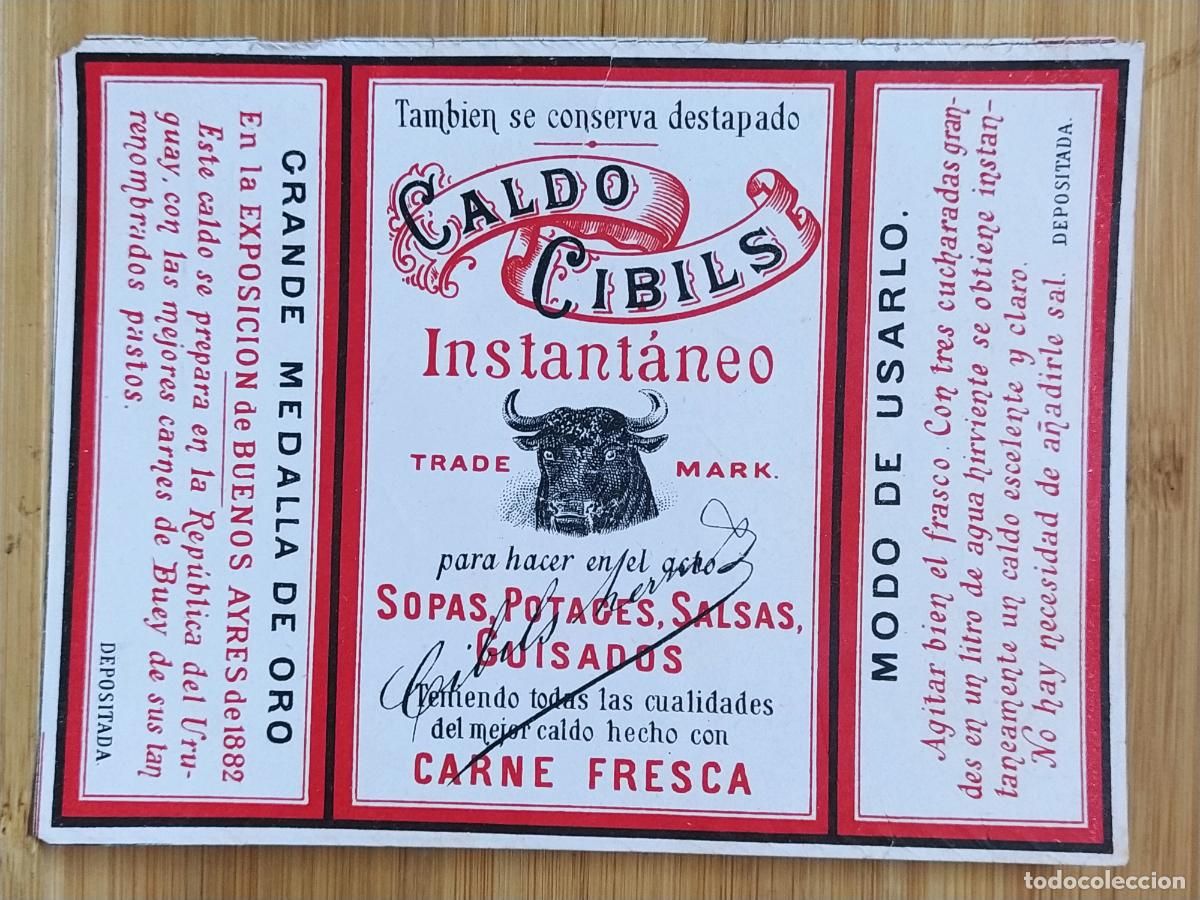 Etiquetas antiguas: CALDO CIBILS INSTANTANEO - CARNE FRESCA - ETIQUETA ANTIGUA - 15