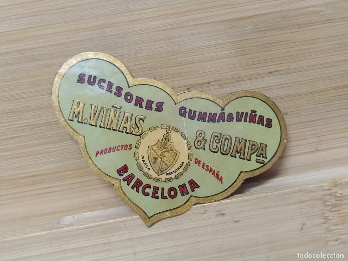 Etiquetas antiguas: BARCELONA - M. VI&Ntilde;AS & CIA SUCESORES GIMMA & VI&Ntilde;AS - ETIQUETA ANTIGUA - 97