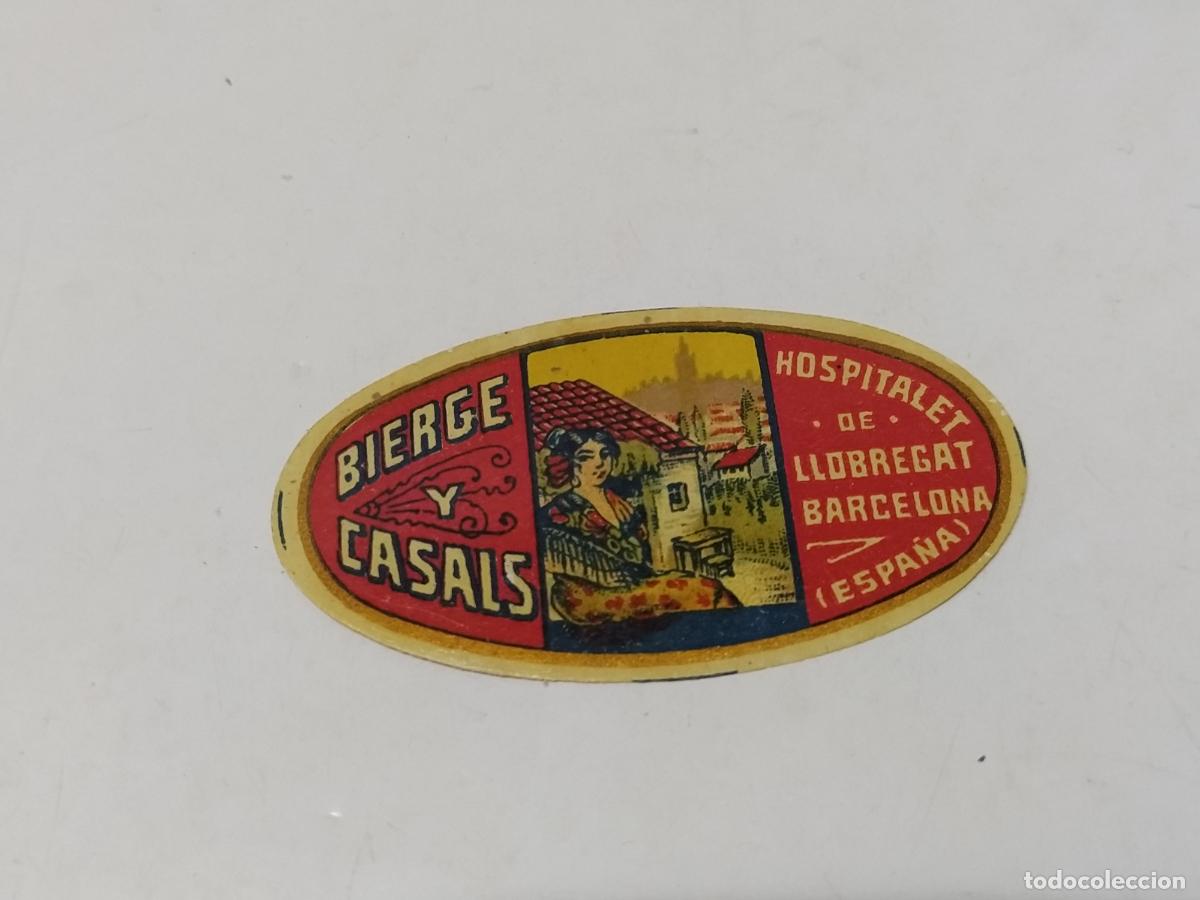 Etiquetas antiguas: HOSPITALET DE LLOBREGAT - BIERGE Y CASALS - ETIQUETA ANTIGUA - 100