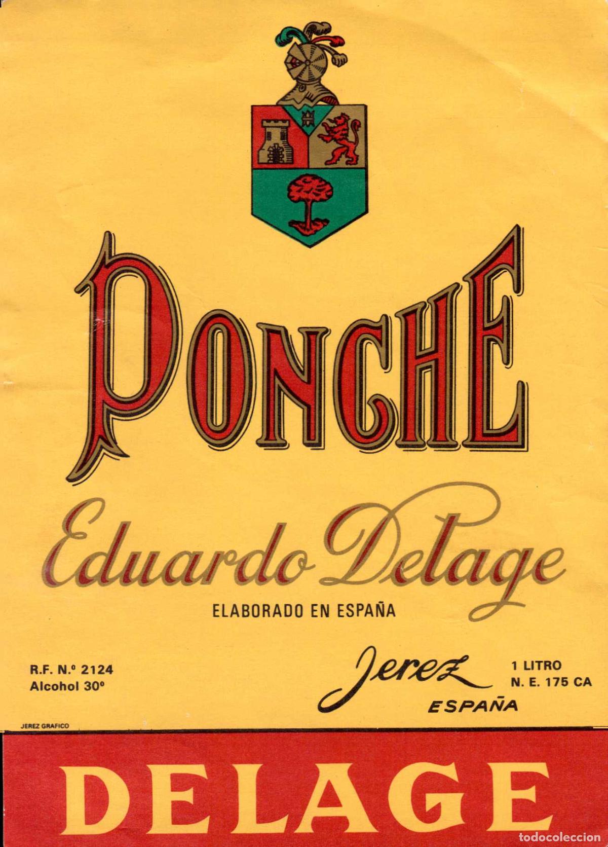 Etiquetas antiguas: ETIQUETA PONCHE EDUARDO DELAGE JEREZ