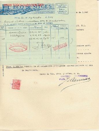 Facturas antiguas: FACTURA DE DANIEL ROBER.SITGES - Foto 1