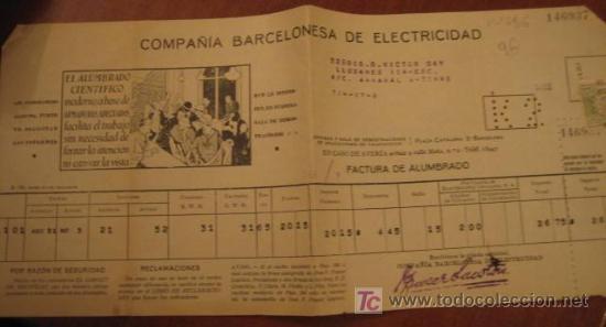 Facturas antiguas: Recibo de la Compa&ntilde;&iacute;a Barcelonesa de Electricidad, 1932 - Foto 1