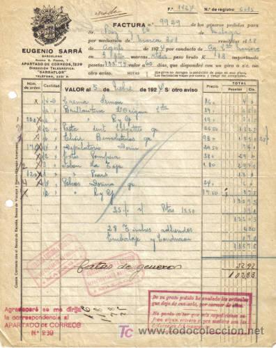 Facturas antiguas: BARCELONA. 1924. FACTURA. EUGENIO SARR&Aacute;. - Foto 1