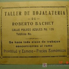 Facturas antiguas: 1265 PERU LIMA FACTURA - TARJETA COMERCIAL - HOJALATERIA AÑO 1937 MAS EN COSAS&CURIOSAS