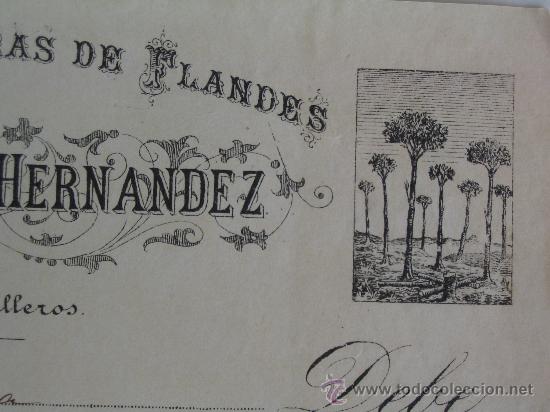 Factures anciennes: Vale prendido con alfiler antiguo a factura de Maderas de Flandes .Granada .Manuel Yturriaga 1892