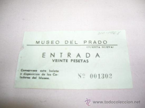 Facturas antiguas: Entrada Museo del Prado 1968
