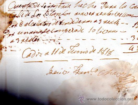 Facturas antiguas: CUENTAS VARIADAS, C&Aacute;DIZ, 1818 - Foto 1