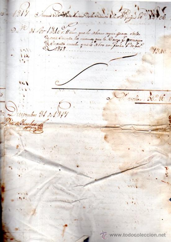 Facturas antiguas: CUENTAS VARIADAS, C&Aacute;DIZ, 1818 - Foto 3