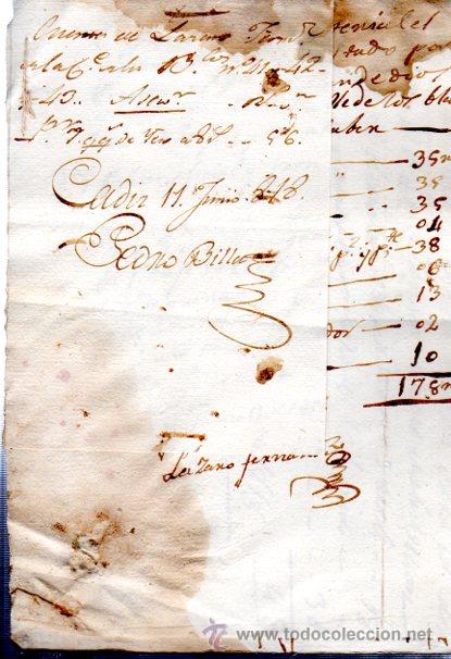 Facturas antiguas: CUENTAS VARIADAS, C&Aacute;DIZ, 1818 - Foto 2