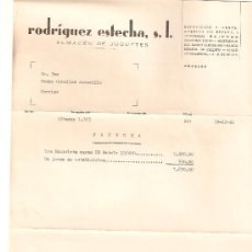 Facturas antiguas: FACTURA ALMACÉN DE JUGUETES RODRIGUÉZ ESTECHA . S.L. CÁCERES, 1981.