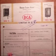 Facturas antiguas: DOMINGO CERVERA ALONSO. DCA. NOVELDA ASPE ALICANTE 1951