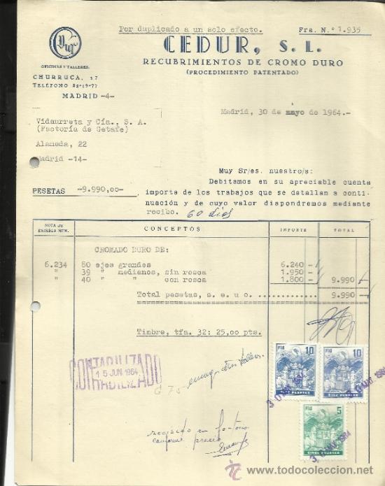 Fatture antiche: FACTURA DE F&Aacute;BRICA DE RADIADORES RUIZ. MADRID. 1963