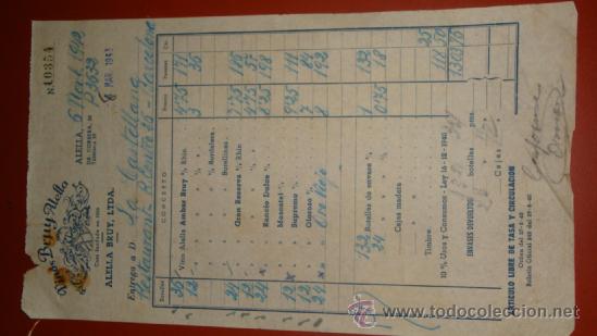 Facturas antiguas: FACTURA DE VINOS DE ALELLA BARCELONA - Foto 1