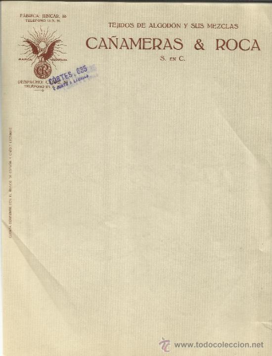 Old Invoices: MODELO DE FACTURA DE LA EMPRESA CA&Ntilde;AMERAS & ROCA. BARCELONA