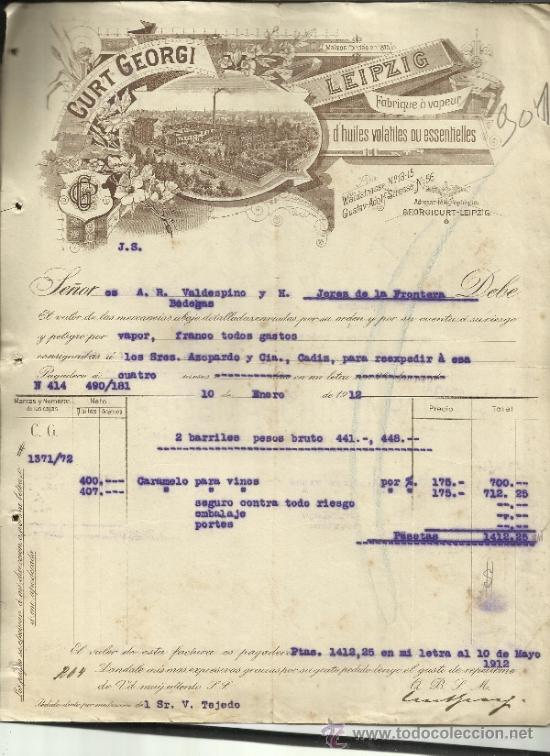 Facturas antiguas: FACTURA DE CURT GEORGI. LEIPZIG. ALEMANIA. 1912