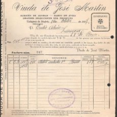 Facturas antiguas: FACTURA VALLEJERA DE RIOFRIO -SALAMANCA- AÑO 1927 ALMACEN DE ALUBIAS VDA. DE JOSE MARTIN
