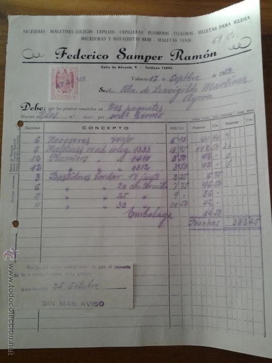 antigua factura federico samper colegio cuadros - Comprar Facturas antiguas  en todocoleccion - 41805184