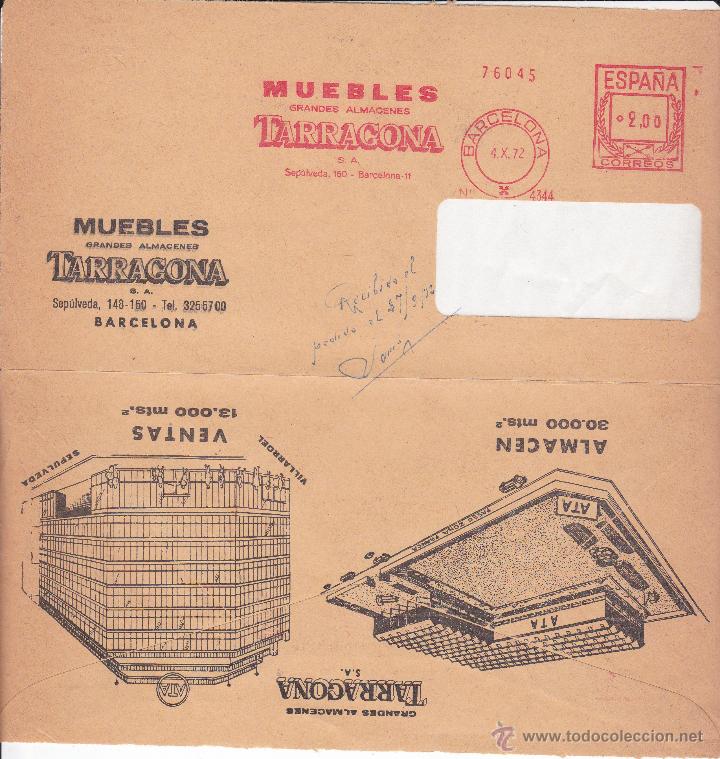 Facturas antiguas: sobre abierto Almacenes Tarragona de Barcelona