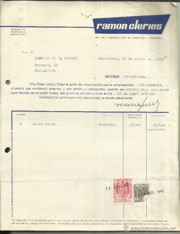 Alte Rechnungen: FACTURA DE RAM&Oacute;N  CLERIES. BARCELONA. 1960
