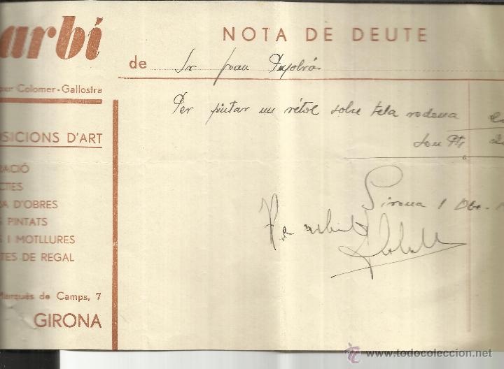 Alte Rechnungen: FACTURA DE GARB&Iacute;. EXPOSI&Oacute;NS D'ART. GIRONA. 1934