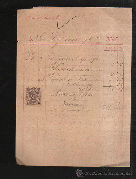 Old Invoices: FACTURA. DUFF GORDON. EL PUERTO DE SANTA MARIA. DICIEMBRE. 1901