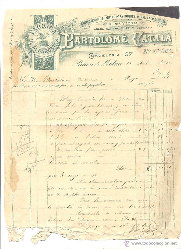 Facturas antiguas: DOS ANTIGUAS FACTURAS A&Ntilde;O 1904 Y 1908 - Foto 1