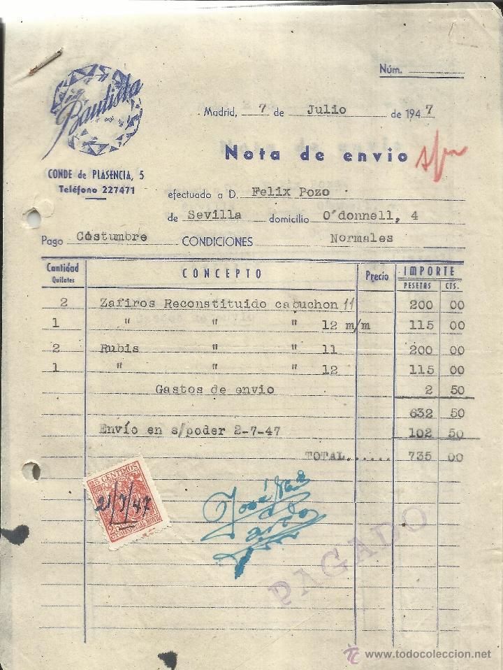Alte Rechnungen: FACTURA DE BAUTISTA. SEVILLA. 1947. 2 HOJAS