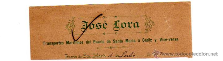 Alte Rechnungen: MEMBRETE DE FACTURA. JOS&Eacute; LORA. TRANSPORTES MAR&Iacute;TIMOS. PUERTO DE SANTA MAR&Iacute;A.