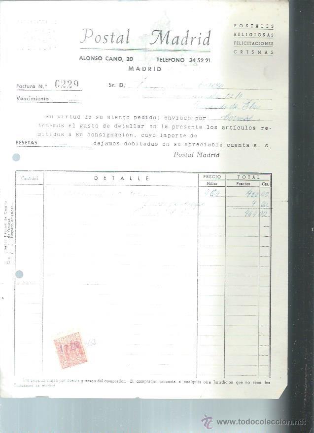 Alte Rechnungen: POSTAL MADRID, POSTALES RELIGIOSAS, FELICITACIONES, CRISMAS, MADRID 16 FEBRERO 1953
