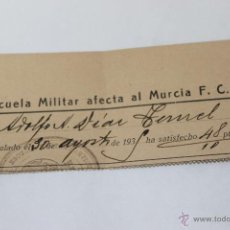 Facturas antiguas: ESCUELA MILITAR AFECTA AL MURCIA F.C. 1935. Lote 50738617