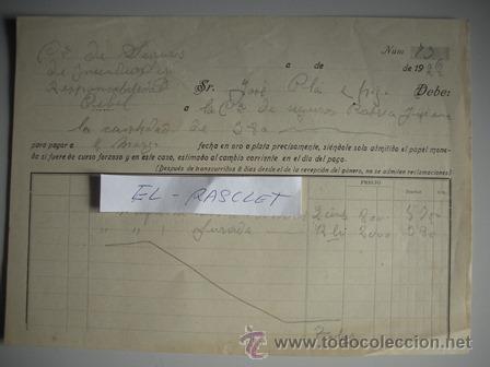 Facturas antiguas: ANTIGUA FACTURA UN DOCUMENTO DE COMPRA MERCANTEIL DEL A&Ntilde;O 1928 -